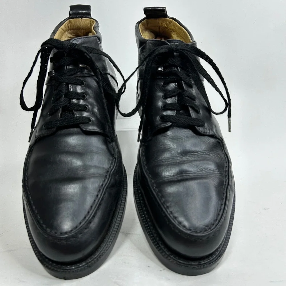 Kenneth Cole Mens Black Leather Apron Toe Chukka Boots Made  display picture 2